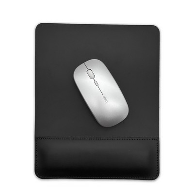 Modern genuine leather mouse pad with wrist pad