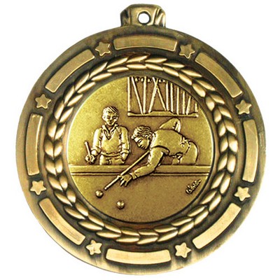 Stock Star Struck Medal (Billiards) 3 1/2"