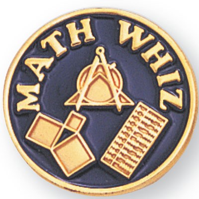 ¾" Math Whiz Pin