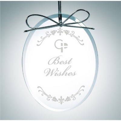 Premium Oval Clear Glass Ornament