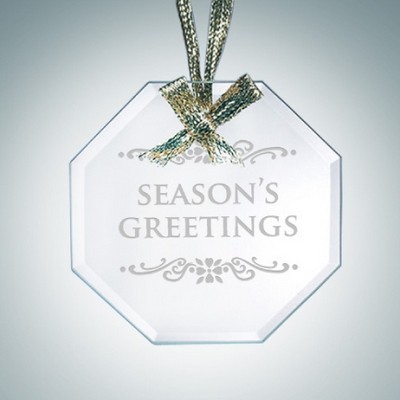Beveled Octagon Jade Glass Ornament