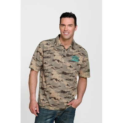 Men's Digital Camo Polo Short Sleeve Shirt
