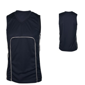 Youth V Neck Dazzle Cloth Sleeveless Multi Sport Jersey Shirt w/ Contrasting Piping