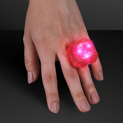 Huge Pink Gem Assorted Style Lighted Rings - BLANK