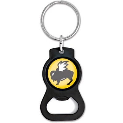 Black Bottle Opener Key Tag w/Laminate