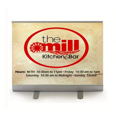 Tradition Small - 3-N-1 Retractable Banner - Silver Stand. Full Color