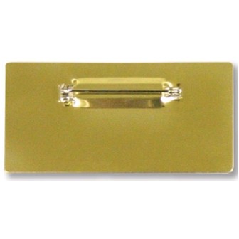 Gold Steel Beveled Blank Metal Badge w/Pin Backing (3"x1½")