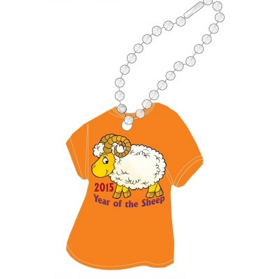 2015 Year of the Sheep T Shirt Key Chain W/ Black Back (4 Square Inch)