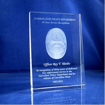 Optical Crystal Vertical Wedge Plaque (6"x8"x2")