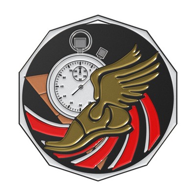 Track Decagon Colored Medallion (2")