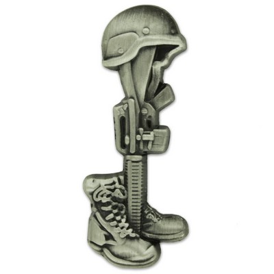 Military-Battle Cross Final Tribute Pin - Antique Nickel
