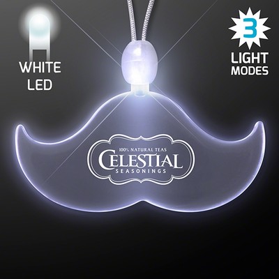Acrylic Mustache Shape Necklace with White LED - PRINTED