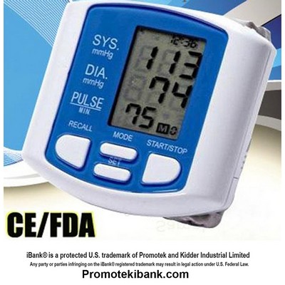 iBank ® Wrist Blood Pressure Monitor, Pulse/ Heart Rate Monitor
