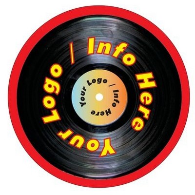 33 RPM LP/Album Round Metal Photo Magnet w/ Full Back Magnet (2.5" Diameter)