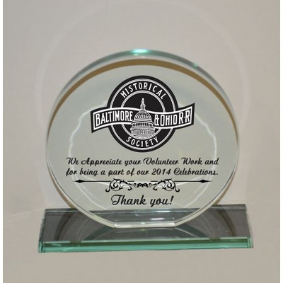 10" Jade Crystal Circle Award
