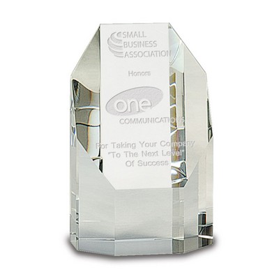 Octagon Tower Optic Crystal Award (3"x 5")