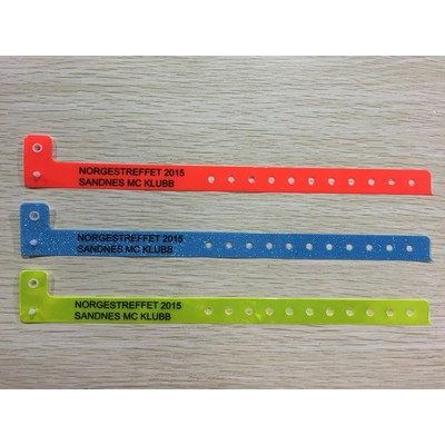 L-shaped Disposable Waterproof Reflective Wristbands with Silkscreened Imprint