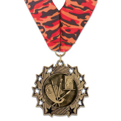 Art TS Medal w/Stock Millennium Neck Ribbon (2¼")