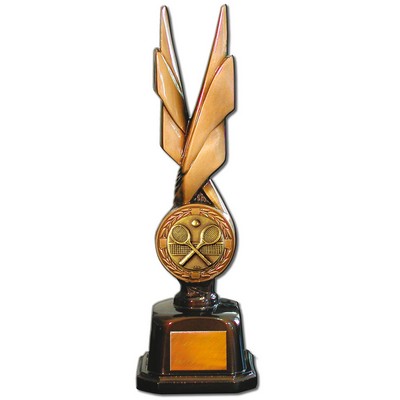 Stock Phoenix 14" Trophy with 2" Tennis Coin and Engraving Plate