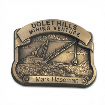 Lost Wax Cast Medium Size Solid Brass Satin Finish Buckle (2" to 2 1/4" Length)