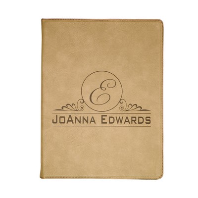 Leatherette Portfolio with Notepad (sml) - Light Brown