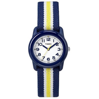 Timex® Kids Analog Blue Elastic Fabric Band Watch