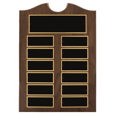 American Walnut Perpetual Plaque, 11 x 15", 12 plates