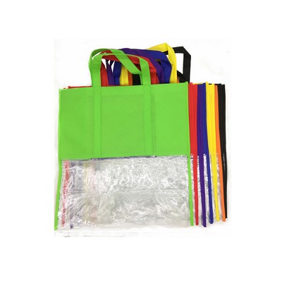Non Woven Beach Tote Bag With PVC Accent