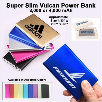 Super Slim Vulcan Power Bank 3000 mAh - Dark Blue