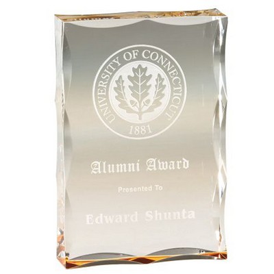 Exclusive Gold Scalloped Edge Acrylic Award, Large (4"x6")