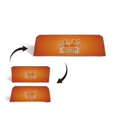 8' to 6' Convertible Stain-Resistant Table Cover - 7oz Polyester w Dye Sublimation Print