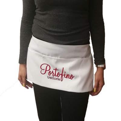 White 3 Pocket Polyester Waist Apron