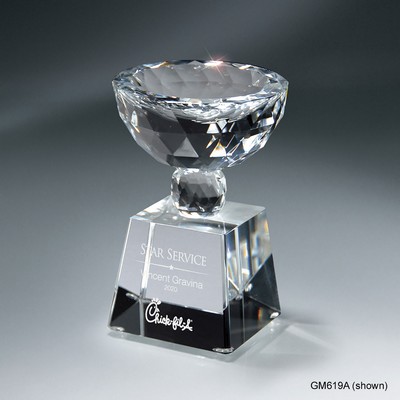 Faceted Crystal Cup on Clear Base (Medium)