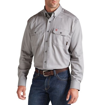 FR Silver Fox Solid Long Sleeve Work Shirt