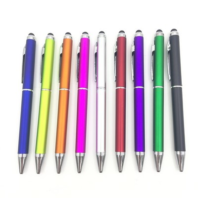 Metal Barrel Pen With Stylus