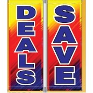 18 Oz. Vinyl Pole Banner Set - Deals Save (3'x8')