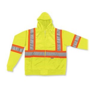 Lime Green Hi-Vis Zipper Hoodie