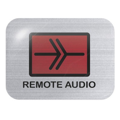 Domed Decal | Rectangle | 3/4" x 1"| Brushed Chrome Poly