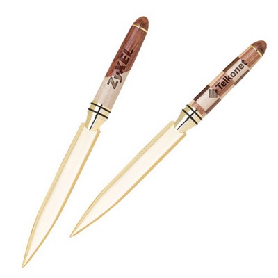 Unique Pattern Solid Wood Handle Letter Opener