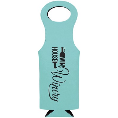 Leatherette Wine Bag (Teal Blue)