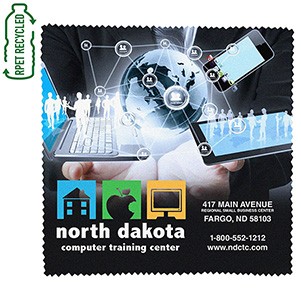 "Samantha" 10"x 10" Recycled RPET Full Color Import Air Ship Microfiber Cloth & Screen