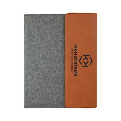 Canvase Portfolio with Leatherette Accent
