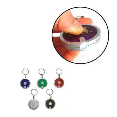 Round Plastic Key Ring Flashlight