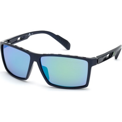 Adidas® Men's Matte Blue/Green Mirror Sunglasses