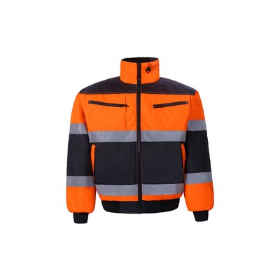 High Visibility Reversible Bomber Jacket, Class 2, Orange/Black