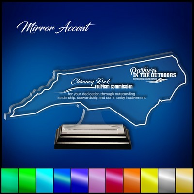8" North Carolina Clear Acrylic Award with Mirror Accent