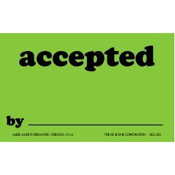 Accepted By Matte Paper Labels - 2.5" x 4"