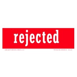 Rejected Labels Red & White - 2" x 6"