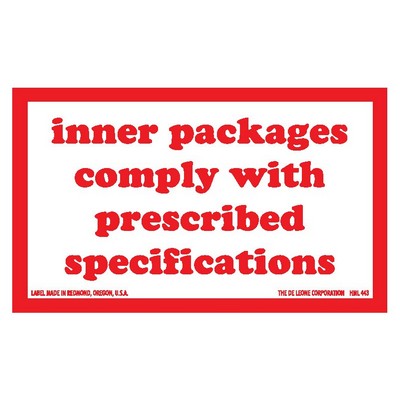 Packages Comply with Specifications Handling Paper Labels - 2.5" x 4"