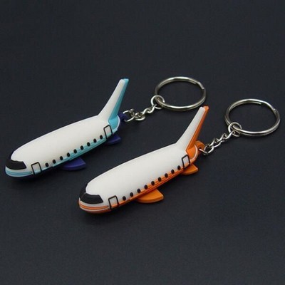 3D PVC Sofe Rubber Plane Keychain